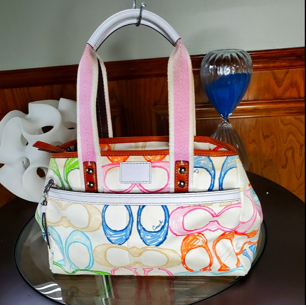 Coach Hamptons Weekend Signature Scribble tote